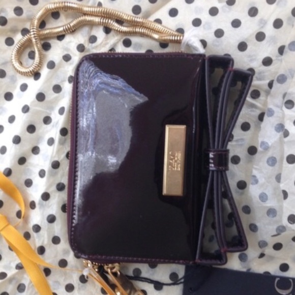 Zac Posen Deep Purple Bow Wristlet